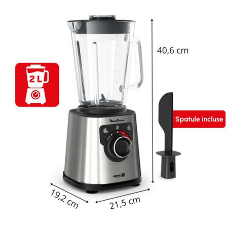 Moulinex PerfectMix+ LM871D10 – Blender Haute Vitesse 1200 W Noir et Métal